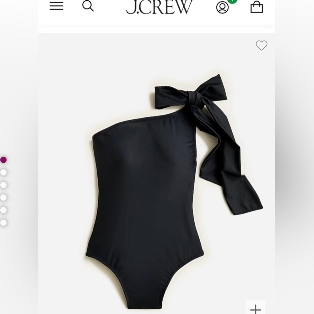 NWT J.Crew Black One-Shoulder Swimsuit with Bow